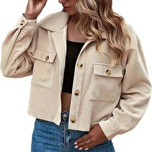 Corduroy crop jacket